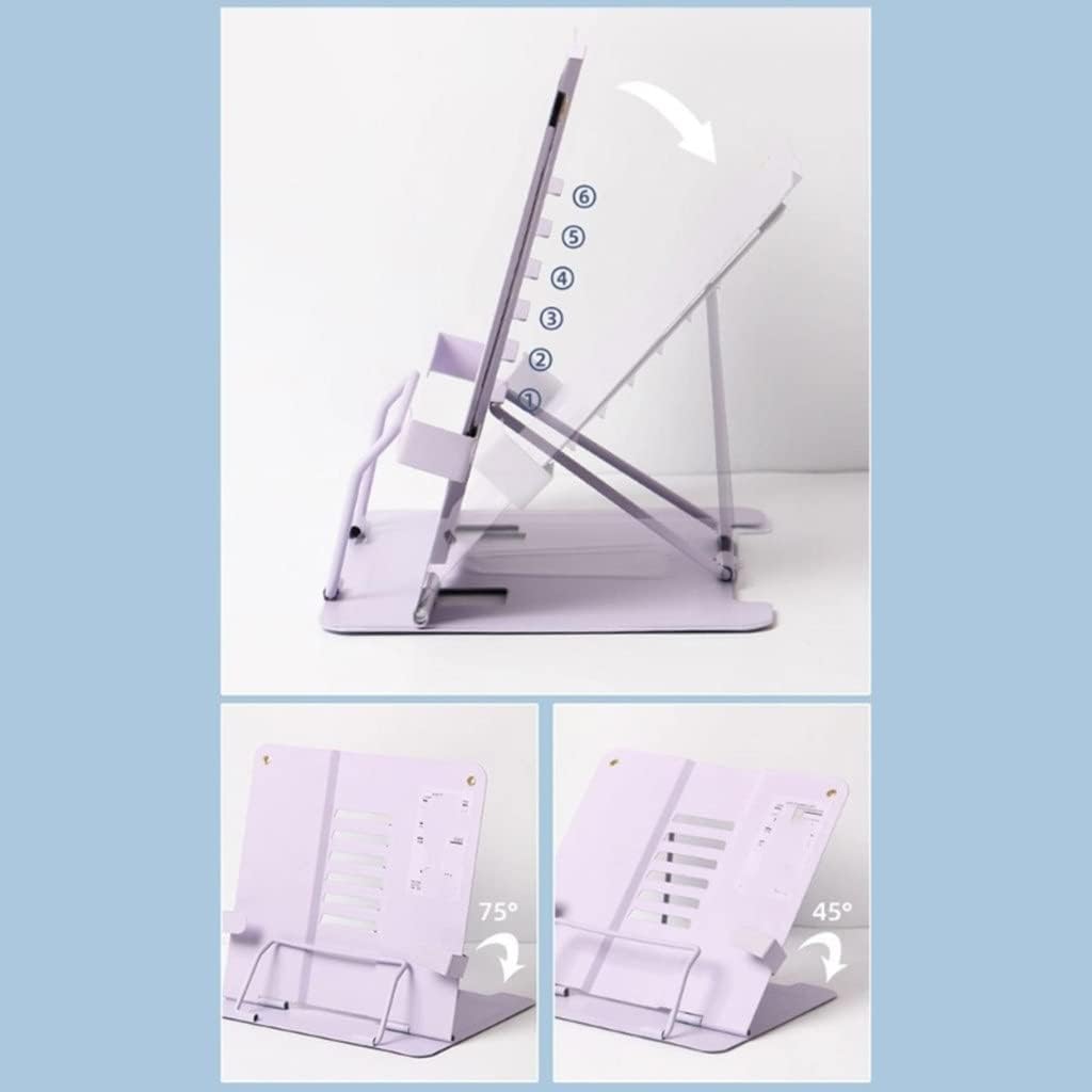 Metal Book Stand Adjustable Cookbook Document Reading Rest Foldable Desk Holder Heavy Duty Display