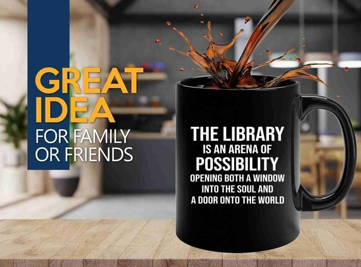 Book Lover Coffee Mug 11oz Black -arena of possibility - Book Lovers Gifts Book Reader Gifts Book Club Gifts Book Reading Cup Reading Gifts
