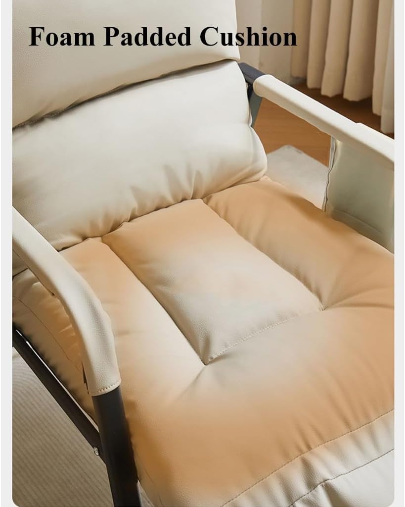Recliner Lunch Break Lazy Chairs Armchair Adjustable Back and Footrest,Reading Chair Computer Chair Ergonomic Lounge Chair Reclining Sofa Chair(White)