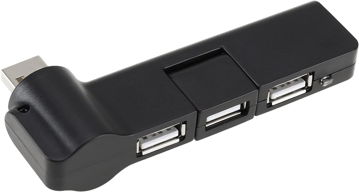 Create idea 4 Port 180 ° Rotation USB Extender Hub 4 Port USB Hub Power Adapter Mini USB 2.0 Hub 4 Port USB Hub Accessories for Mouse Keyboards Card Readers 5V 500mA