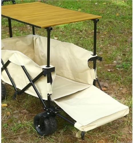 Portable Camping Cart,Outdoor Beach Camping Trolley Cart with Foldable Storage Rear Door Access and Camper Gathering Space Portable Camp Trailer for Camping Trips and Outdoor Adv