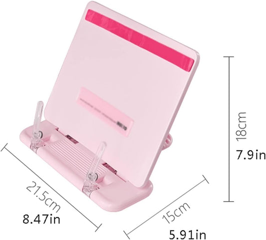 Book Stand Book Stand Holder for Reading Hands Free, Desktop Adjustable Reading Height and Angle Book Rest (Color : Mug) (Black)