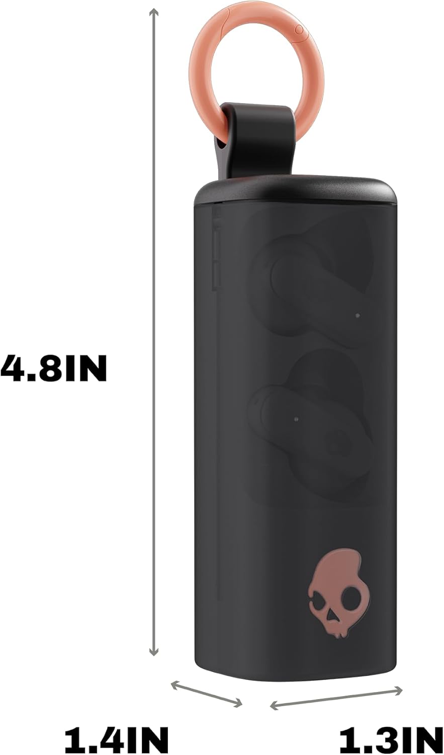 Skullcandy Dime Evo Wireless Earbuds, Bluetooth Headphones, Noise Isolating Fit, Up to 36 Hours Battery, Microphone for iPhone Android, Easy Carry with Clip-Anywhere Case - True Black