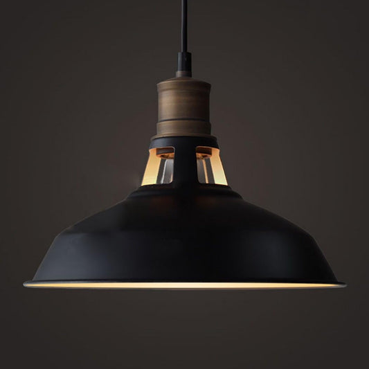 CLAXY Ecopower Industrial Barn Mini Metal Pendant Light 1 Light Hardwired for Kitchen Loft Restaurant Bar