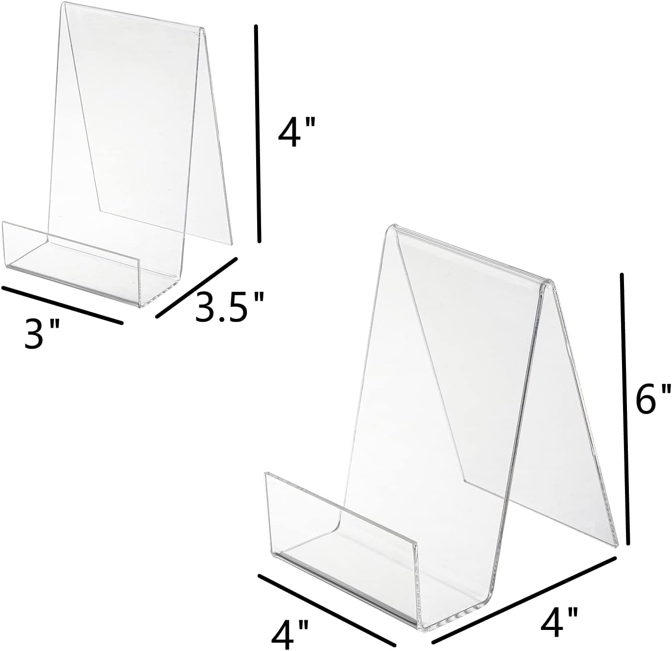 Dicunoy 10PCS Acrylic Book Stands, Clear Display Easel, Art Display Holder for Picture Album, Brochure, Paperbacks on Tabletop, Shelves, Classroom, Library, Store