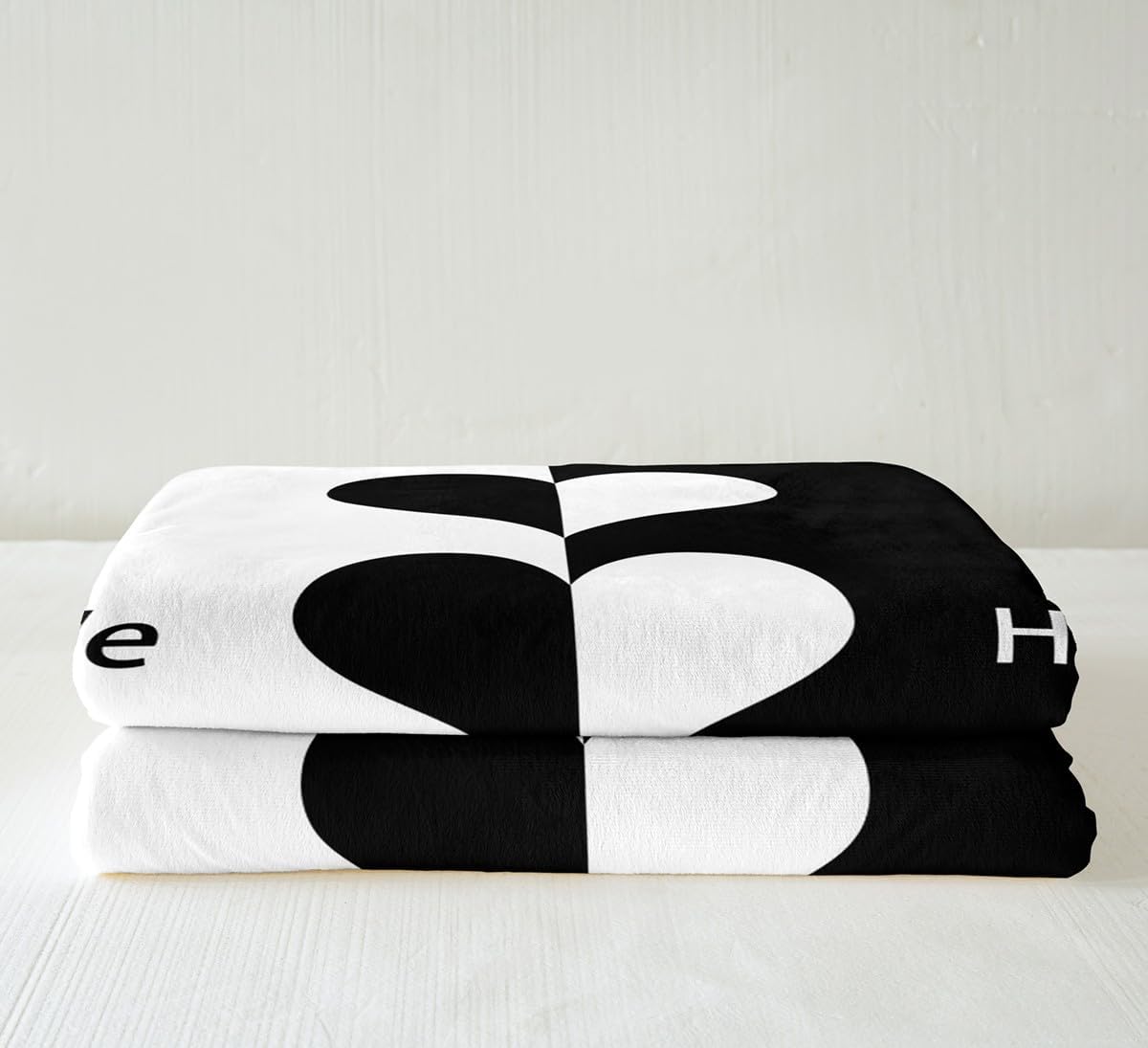 Couple Fleece Blanket, His Side Her Side Throw Blanket Love Romantic Plush Bed Blanket For Teens Adult Women Youth, Black White All Season Flannel Fuzzy Blanket Decorative Sofa Couch, Throw Size