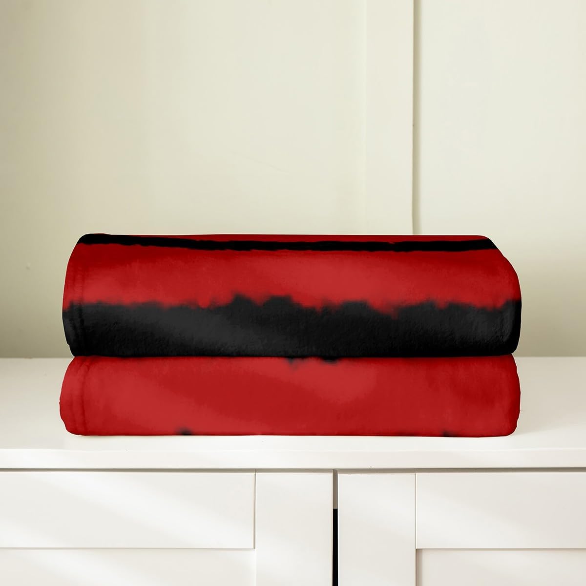 Feelyou Red Black Grey Blanket Twin 60"x80" Stripes Plush Throw Blanket, for Sofa Couch Kids Girls Decor Geometric Flannel Fleece Blanket Microfiber Modern Striped Bedroom