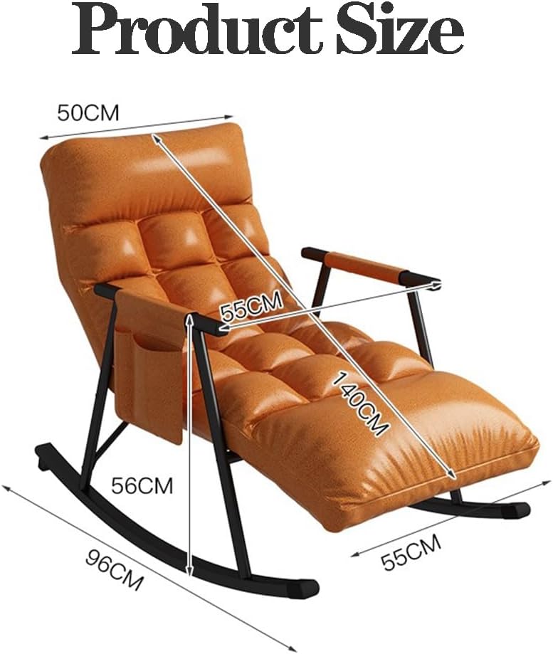 LSLYTQ Rocking ChairGlider Rocker with Side Pocket and Adjustable High Back,Comfy Recliner Lounge Sofa Chair Chair for Nursery,Living Room and Bedroom