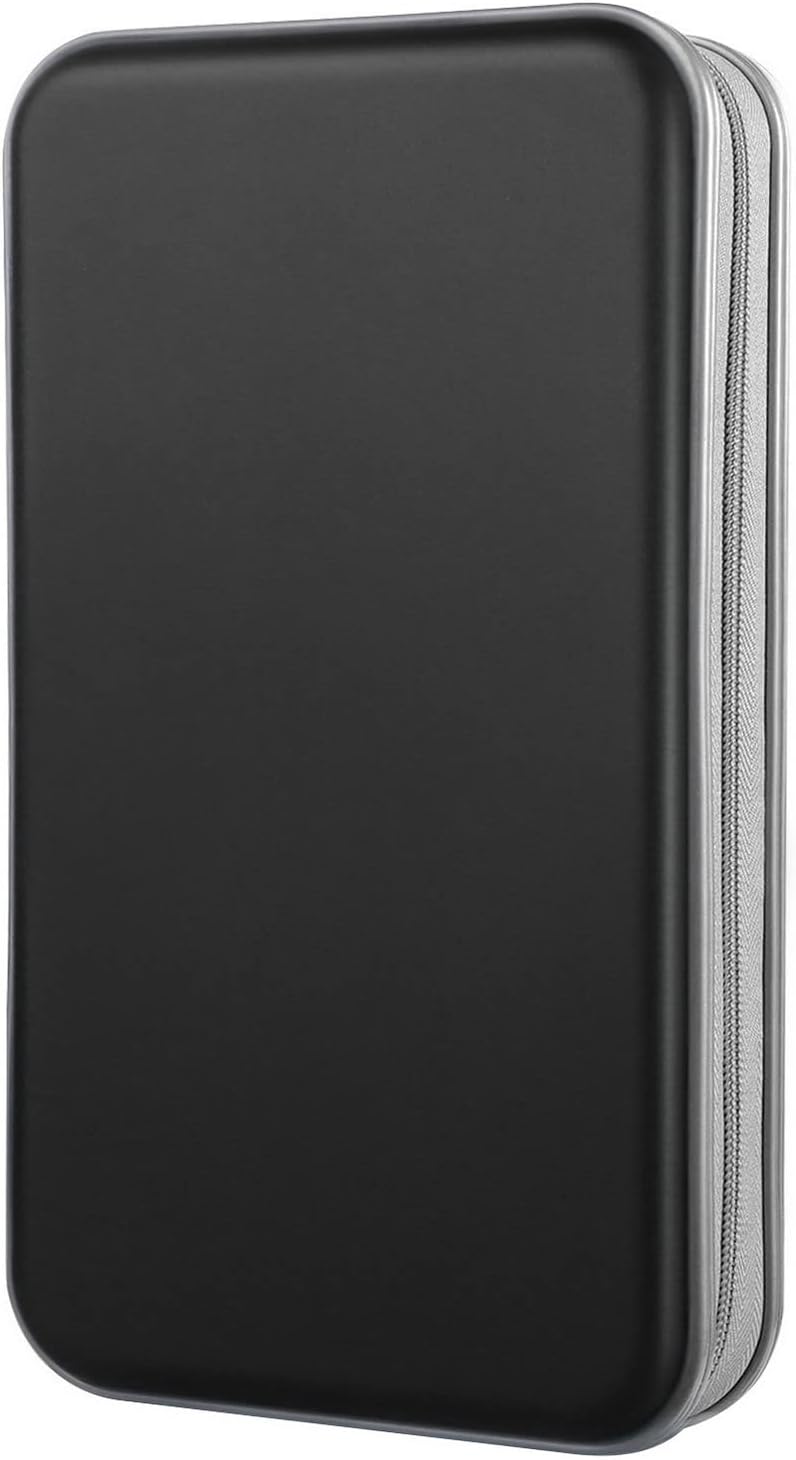 DVD Case, CD Case Holder Wallet Binder 96 Capacity CD/DVD Cases Storage Holder Binder Organizer Wallet Book for Car Home Travel (Black)