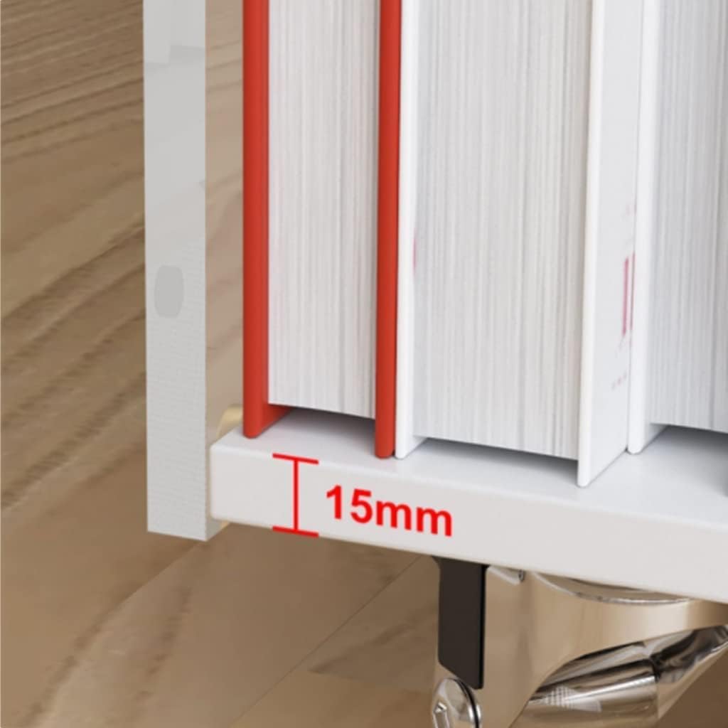 360° Rotating Bookshelf W/Wheels Clear Acrylic Narrow Bookcase Movable Modern Book Storage Organizer for Living Room Bedroom Display Shelf ()