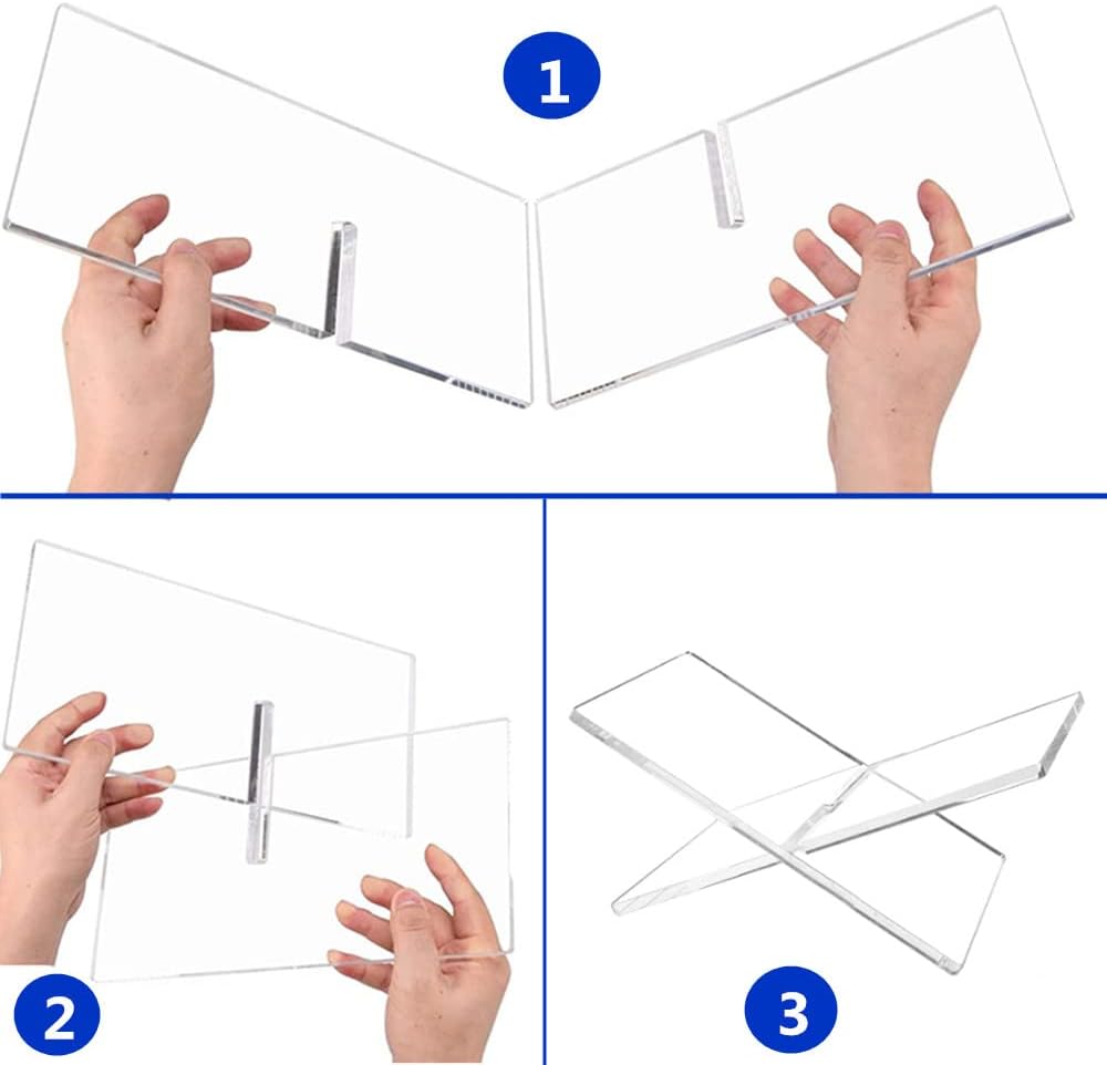 Generic Acrylic Book Stand - Clear, Stable & Widely Compatible for Books, Newspaper, Magazines, Textbooks, Recipe Holder Picture Display