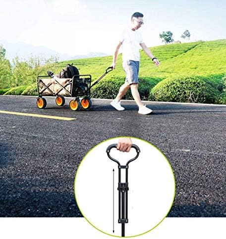 Portable Camping Cart,Folding Wagon, Garden Trolley Capacity 60 Kg, Portable Garden Cart with 4 Wheels, for Transport Garden Tools, Pets, Travel, Camping, Concerts, Beaches