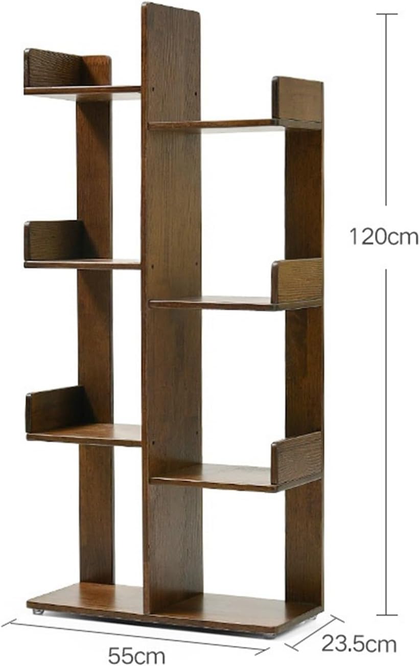 GRFIT Bookcase Solid Wood Bookshelf Modern Minimalist Creative Floor-to-Ceiling Storage Rack Narrow Bookcase Student Storage Living Room Bedroom Wall Shelf Bookshelf (Color : B) (B One Size)
