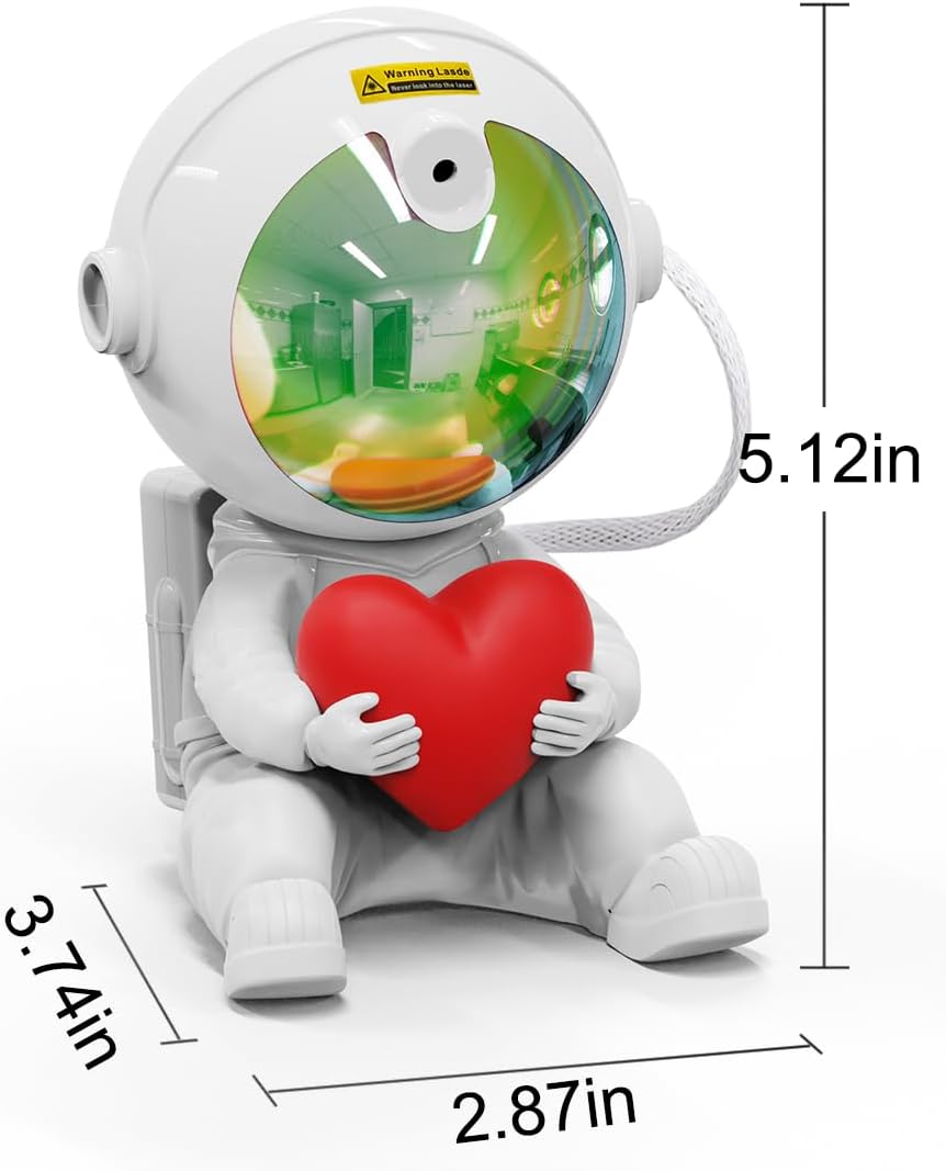 Aurora Projector Galaxy Night Light - Astronaut Space Projector Adjustable Head Angle, Ceiling LED Lamp with Timer and Remote, Kids Room Decor Aesthetic, for Christmas & Birthdays Home Party