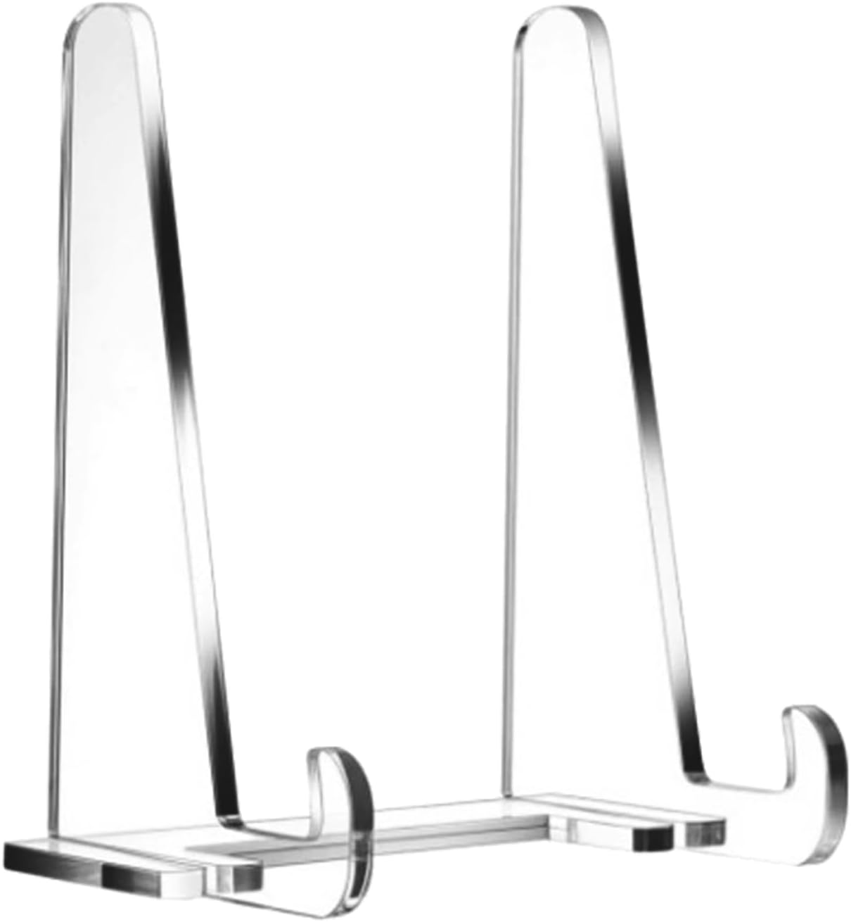 Clear Easel Stand - Acrylic Tabletop Book Holder, Frame and Picture Bracket, Decorative Plate Platter Display, Sturdy Home Kitchen School Organizer, Premium Display Stand for Art & Decor 12x10.5x15cm