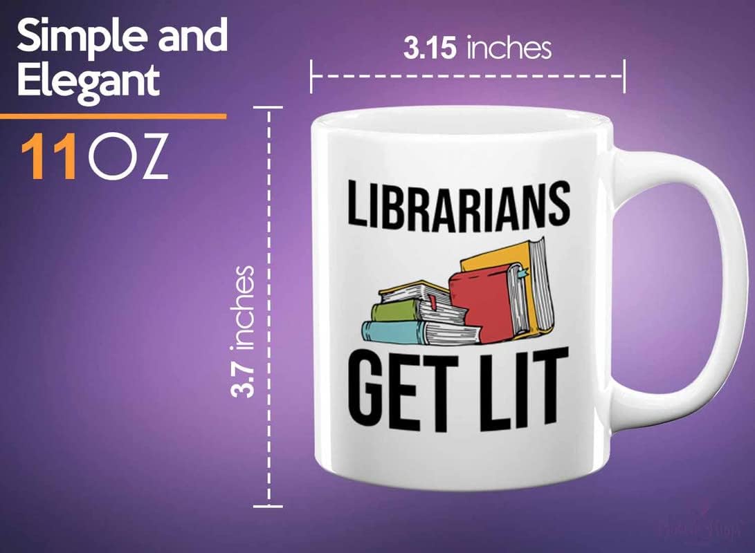 Book Lover Coffee Mug 11oz White - Librarians get lit - Gifts for Book Club Readers Book Nerd Librarians Book Worm Bookish