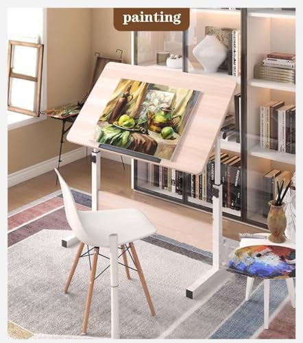 Drawing Tilting Tablet,Drafting Table,Extra Large Artist Drafting Table with Tilting Tabletop Height Adjustable Artist Drawing Desk Painting Table for Studio, Art Craft, and Writing(Style 1,