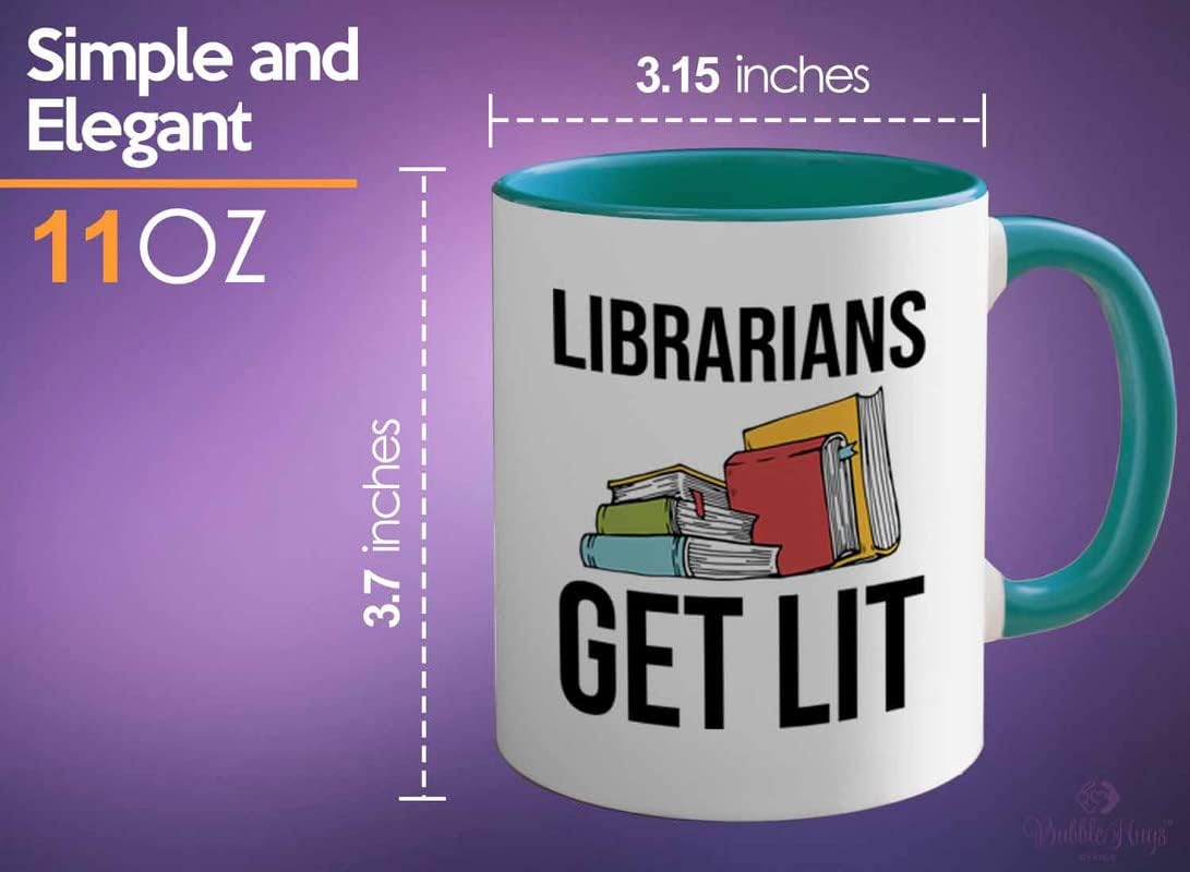 Book Lover 2Tone Green Mug 11oz - Librarians get lit - Gifts for Book Club Readers Book Nerd Librarians Book Worm Bookish