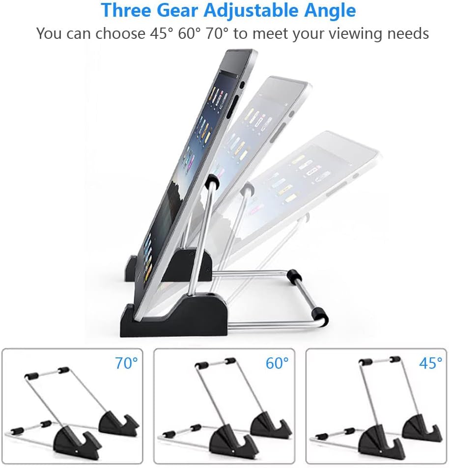 Tablet Stand Adjustable, Aluminum Alloy Non-Slip Tablet Holder for Desk Fit for Tablets, ipad Samsung and Kindle Fire, Display Stand Picture Frame Stand for Photo