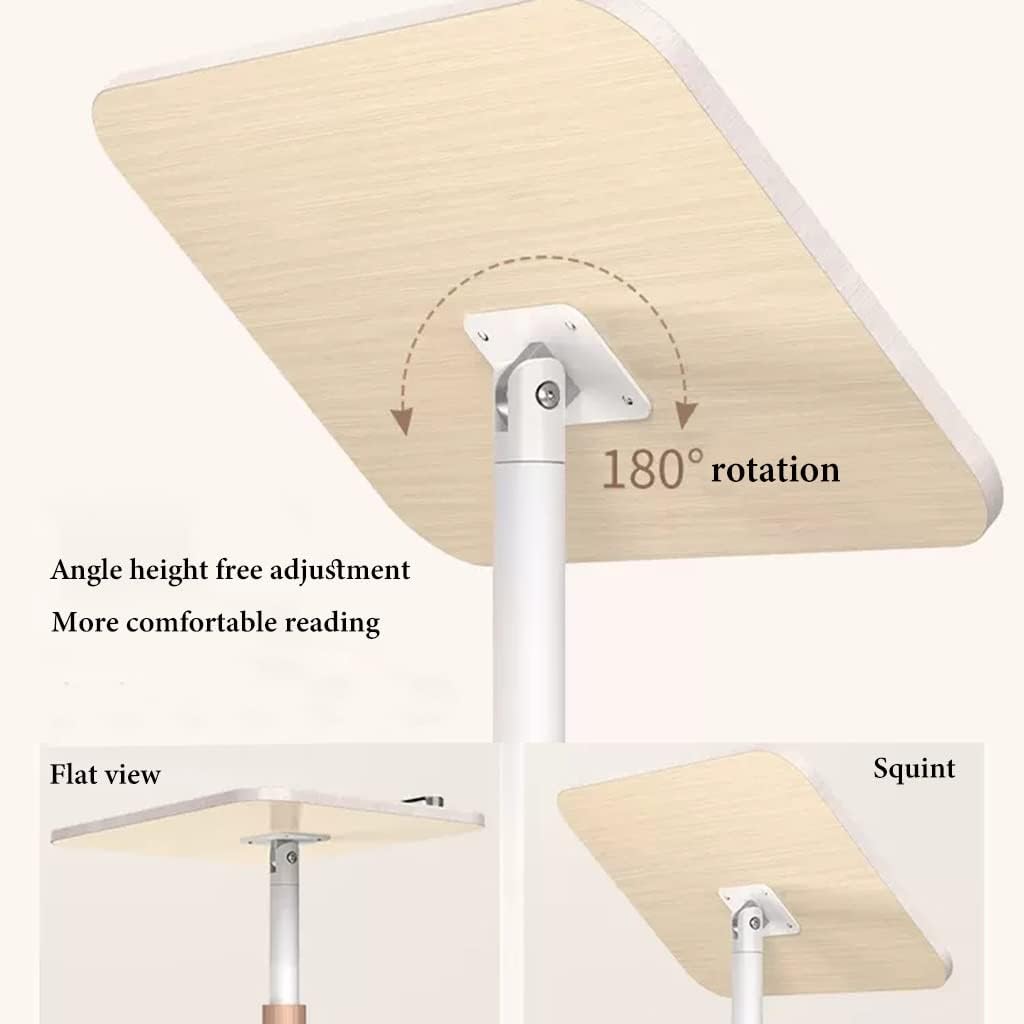 Bookstand for Reading in Bed, Floor Book Holder for Reading, Laptop Stand Adjustable Height, Angle Adjustable Hands Free Book Stand for CookBooks,Magazines (Color : Nero) (Nero) (White)