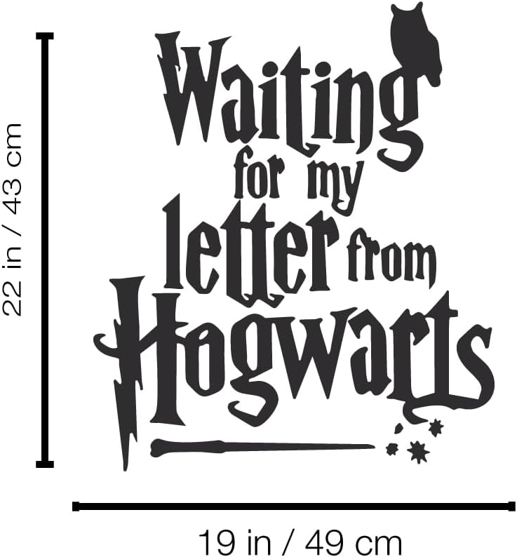 Vinyl Wall Art Decal - Waiting for My Letter from Hogwarts - 22" x 19" - Harry Potter Inspired Quote for Children's Little Kids Home Apartment Bedroom Nursery Playroom Daycare Decor