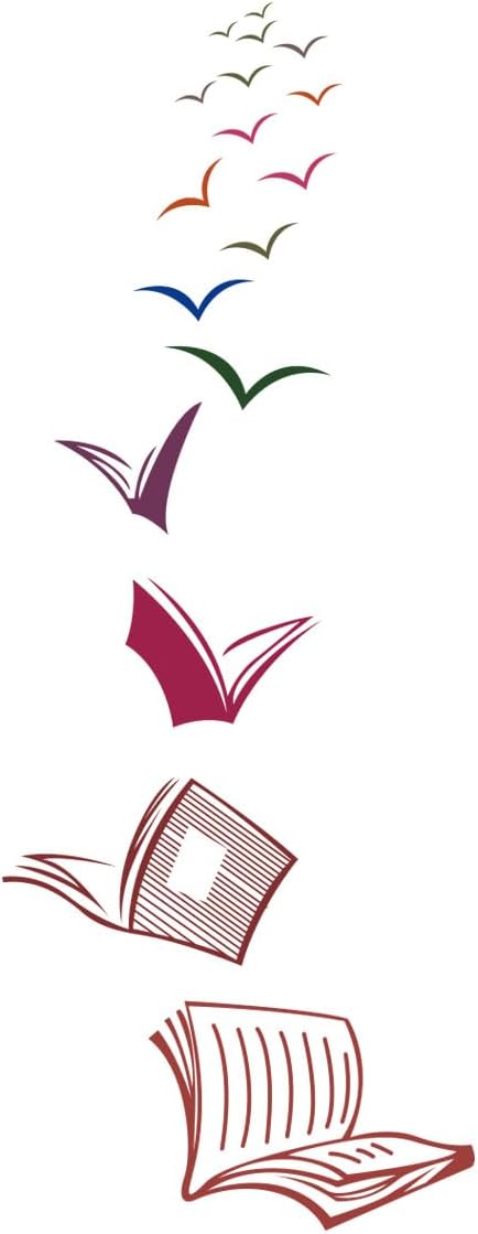 ADECALS Open Book Wall Sticker Colorful Reading Book Wall Art Reading Corner Classroom Decoration