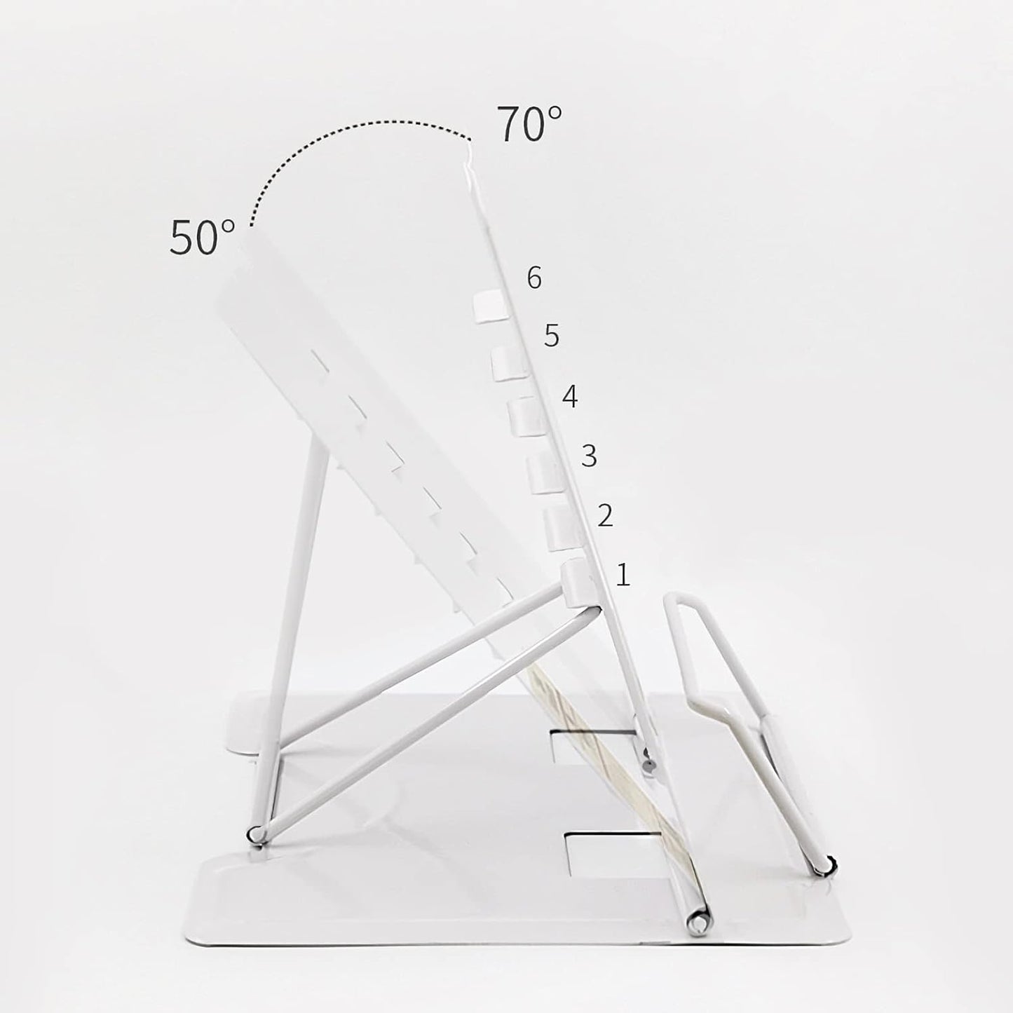 Book Stand Desktop Book Stands for Reading Metal Book Holder Foldable Desk Rest Bookstand with 6 Adjustable Angles for Textbook Tablet Recipe (Size : Small) ()