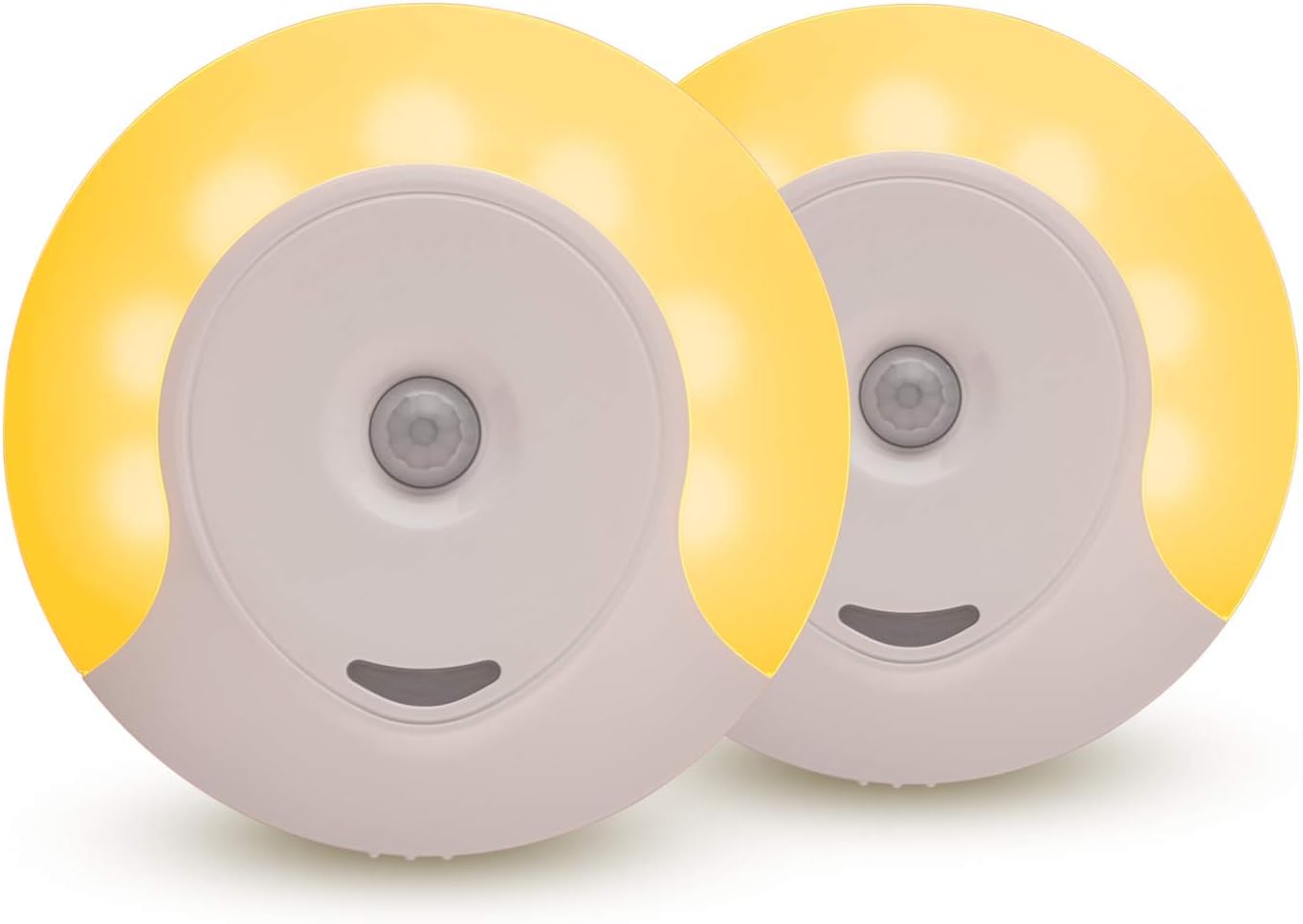 emagine A Sleep Aid Amber LED Motion Sensor Night Light Plug in for Bedroom with Dusk to Dawn Motion Activated Auto Sensor, Promotes Melatonin Production and Healthy Sleep, ON-Off-Auto Toggle, 2-Pack
