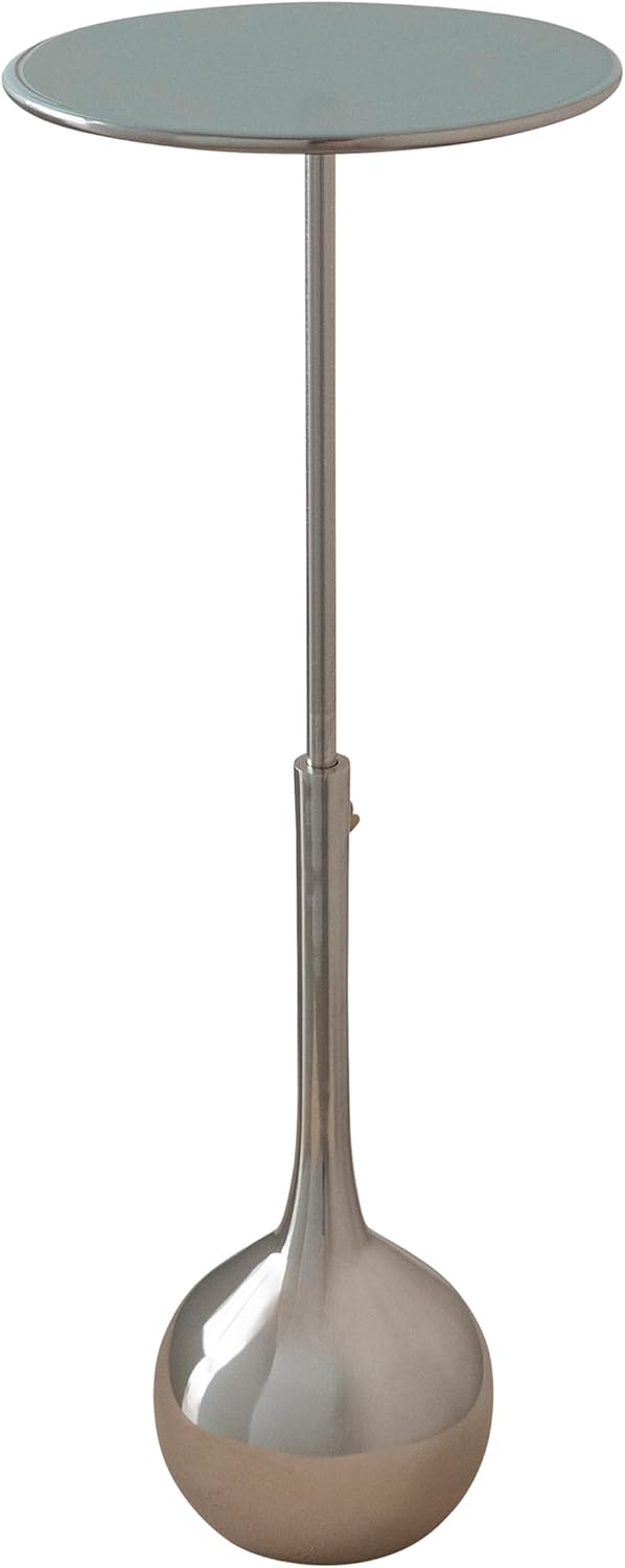 Bloomingville Metal Table with Stainless Steel Accents, Blue and Chrome