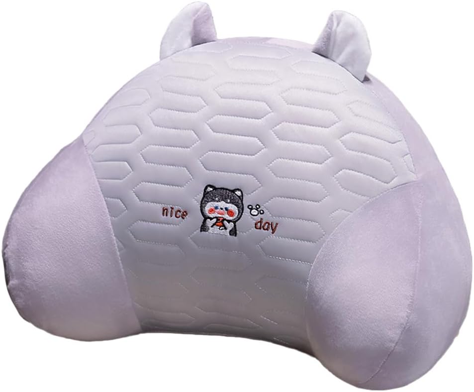 Tingting's Dream Ice Silk Latex Lumbar Support Pillow Office Chairs Waist Pillow Soft Bed Rest Reading Pillow Gaming Chair Back Cushion (Gray, 50×35CM/19.7"×13.8")