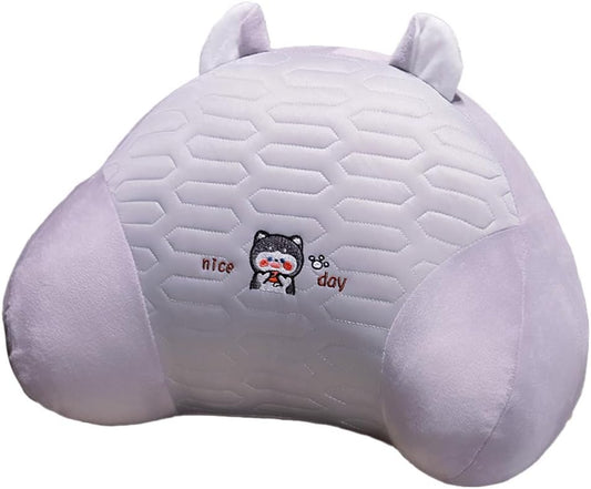 Tingting's Dream Ice Silk Latex Lumbar Support Pillow Office Chairs Waist Pillow Soft Bed Rest Reading Pillow Gaming Chair Back Cushion (Gray, 50×35CM/19.7"×13.8")