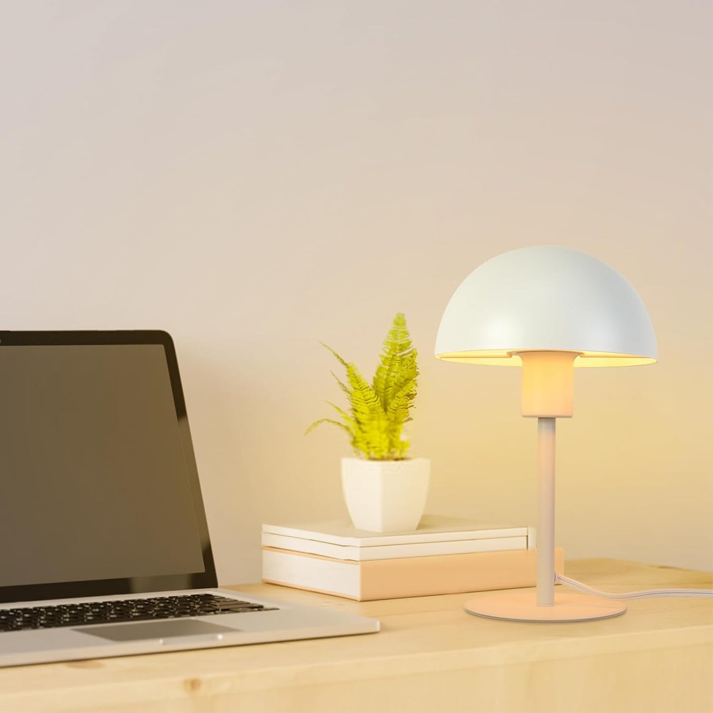 Mushroom Lamp Small Bedside Table Lamp, Retro Vintage Table Lamps Dimmable Nordic Reading Lamp Night Light for Bedroom Living Kitchen, Gifts (White)
