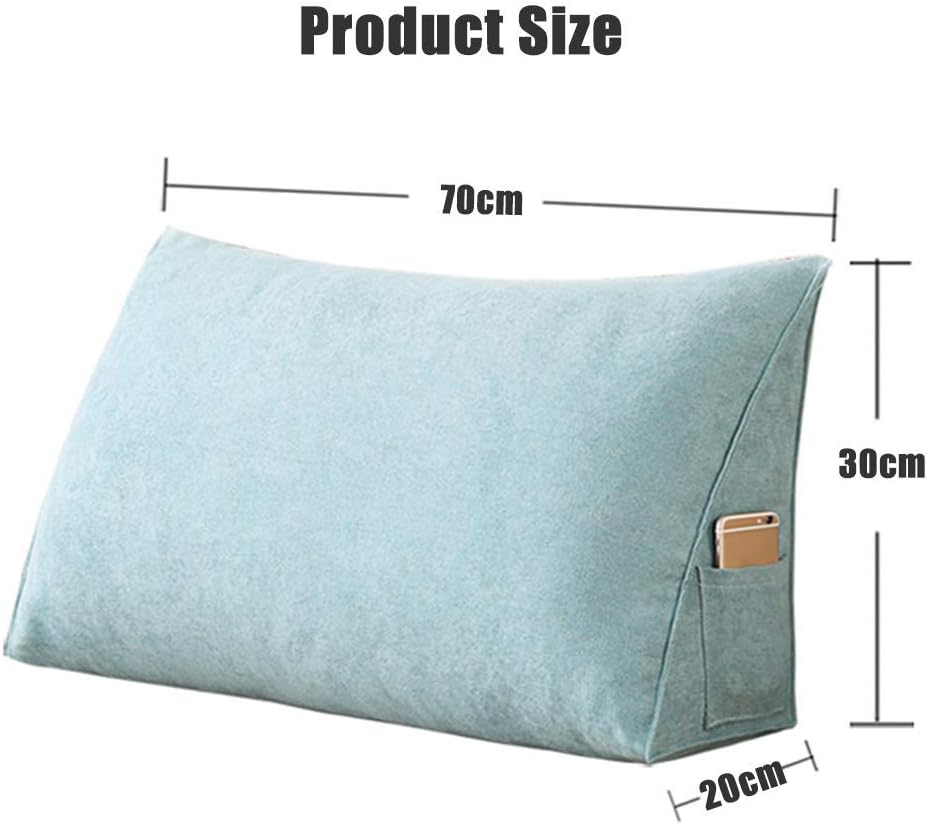 Sofa Board Cushion Triangular Wedge Pillow Velvet Backrest Positioning Support Reading Pillow Wedge Cushion Office Lumbar Pad with Washable Cover (Scarlet 70x30x20cm(28x12x8inch))