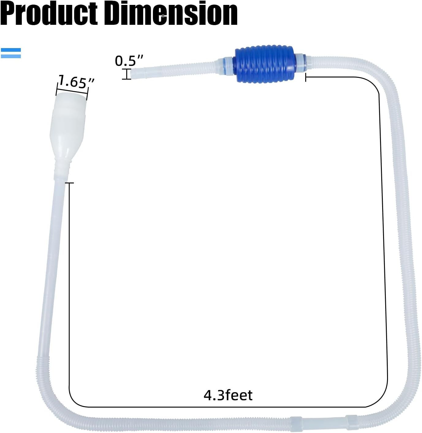 AQUANEAT Aquarium Vacuum Siphon, Fish Tank Water Changer, Gravel Cleaner, Hand Pump