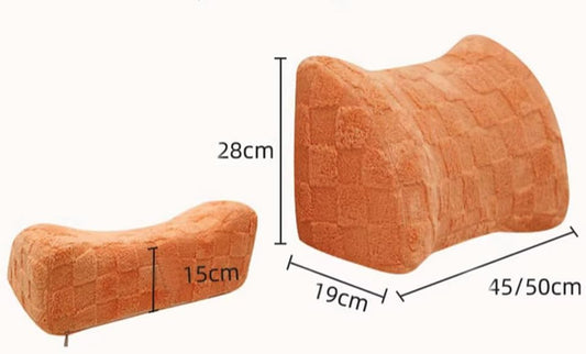 Sofa Lumbar Support Pillows Sponge Couch Cervical Neck Pillow Office Chair Waist Cushion Bed Rest Reading Back Cushions (Pink, 45×19×28cm/17.7"×7.48"×11.02)