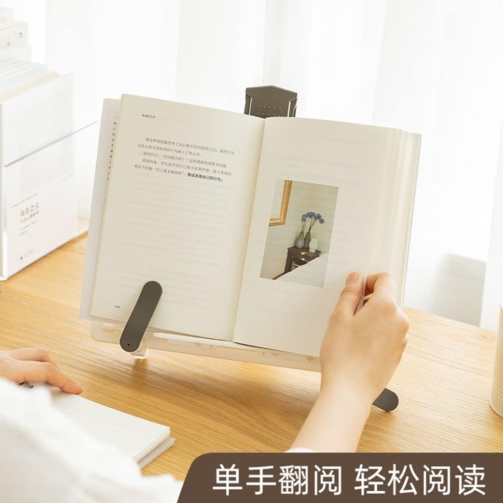 JSEIAJB Portable Plastic Reading Book Holder Can Clip Document Shelf Bookstand Music Score Recipe Stand(D)
