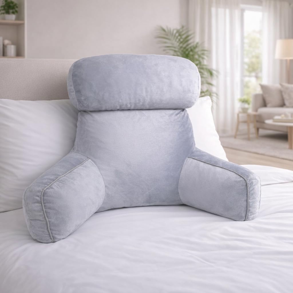 Reading Pillow with Armrests, Plush Pearl Cotton Core