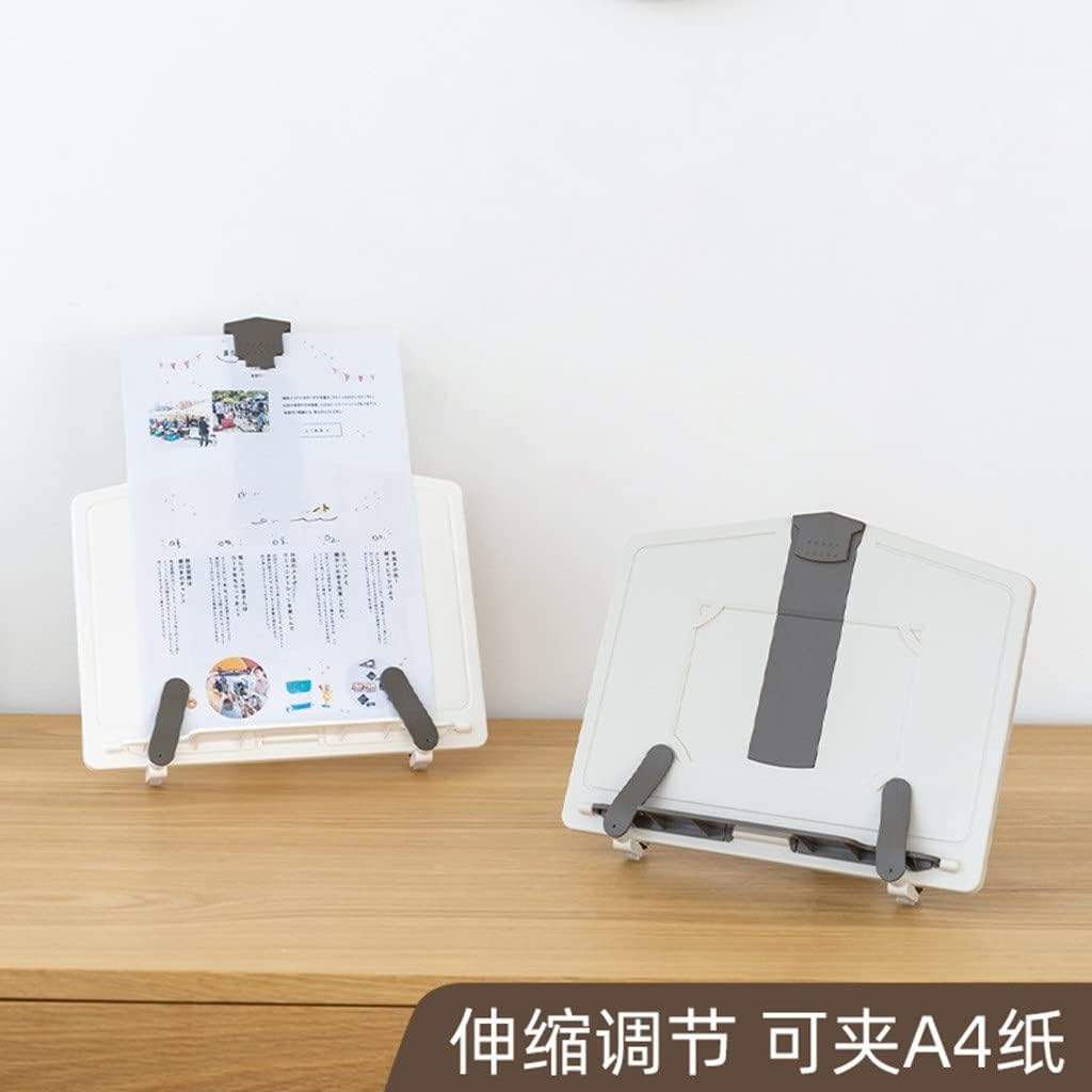 JSEIAJB Portable Plastic Reading Book Holder Can Clip Document Shelf Bookstand Music Score Recipe Stand(D)