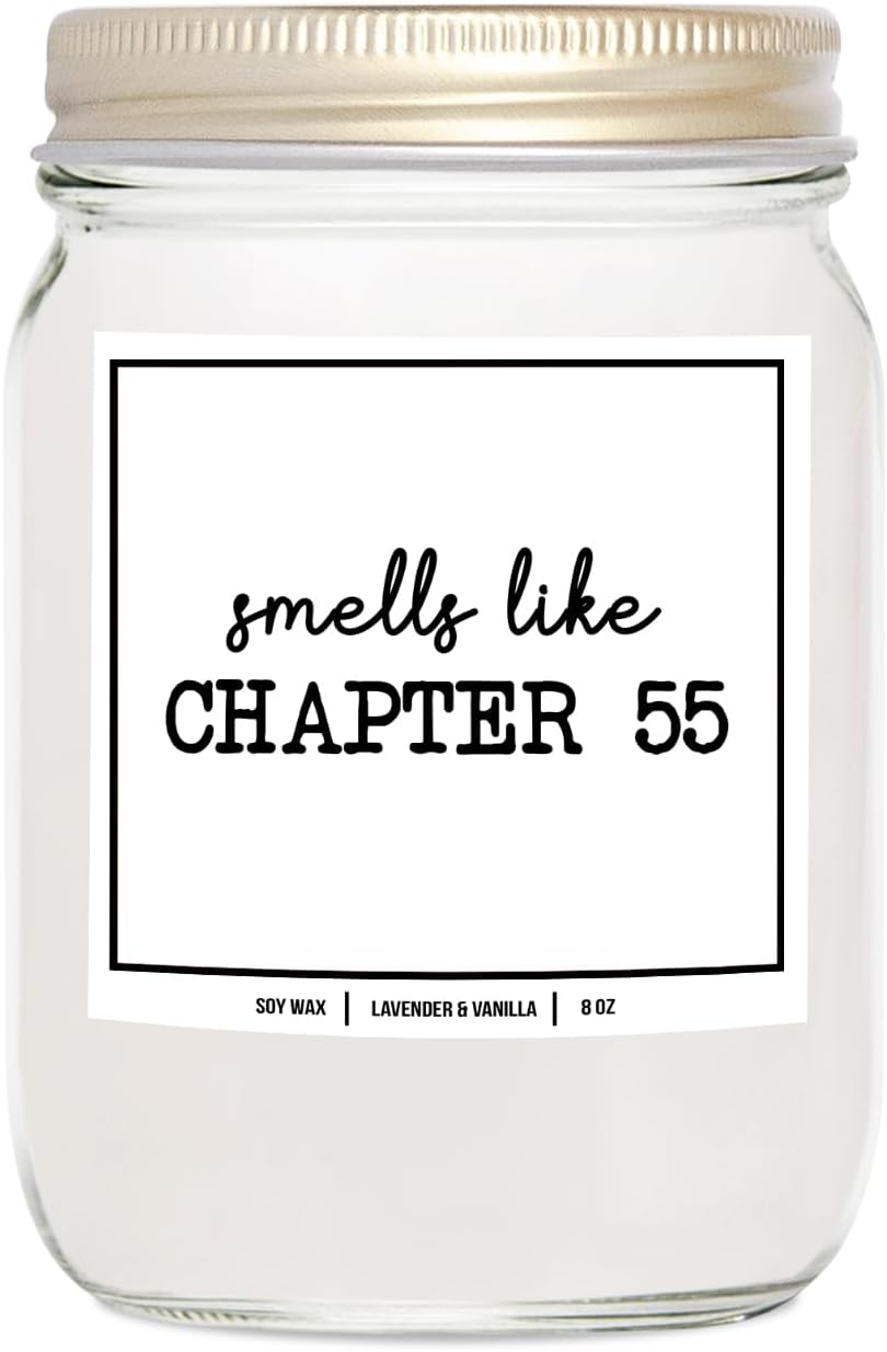 You Nique Designs Smells Like Chapter 55 Candle - Bookish Candles, Book Lovers, Themed Gifts for Reading Lovers Women, Book Club Present Ideas, Reading Themed Gifts (Lavender & Vanilla)