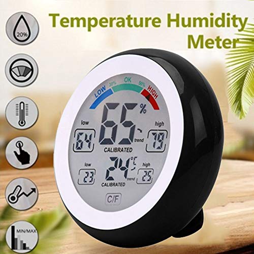Digital Indoor Thermometer Hygrometer Touchscreen Temperature Gauge Humidity Monitor