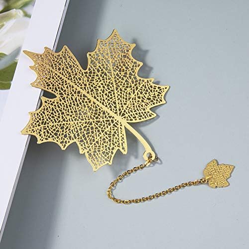 4 Pack Metal Bookmarks with Chain, Golden Hollow Bookmark Gift for Book Lovers, Writers, Readers, Children, Teens, Men, Women, Adults