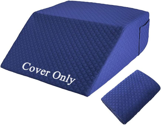 Leg Elevation Pillow Case Contour Leg Wedge Cover Case Only Knee Pillowcase Replacement Feet Lift Rest Surgery Recovery Bed Pillows Covers with Pocket ，Washable Protector （24 X 21 X 8）