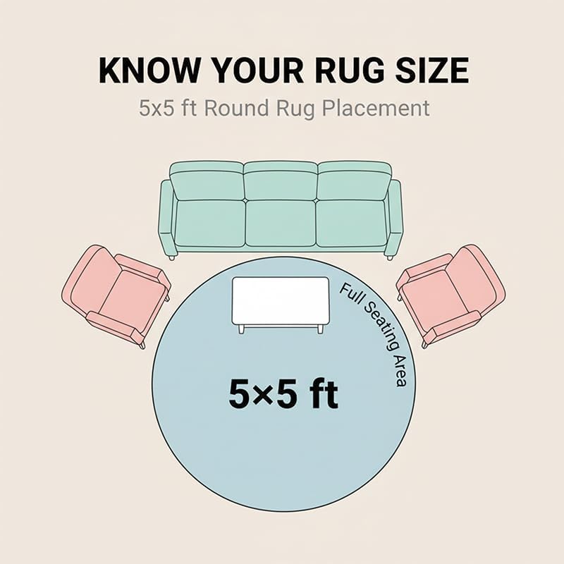 Hand Braided Jute Rug Area Mat Runner Indian Carpet for Living Room, On Table Rug, Hallway Carpet, Handmade Asthetic Home Decor Round (5X5 ft)