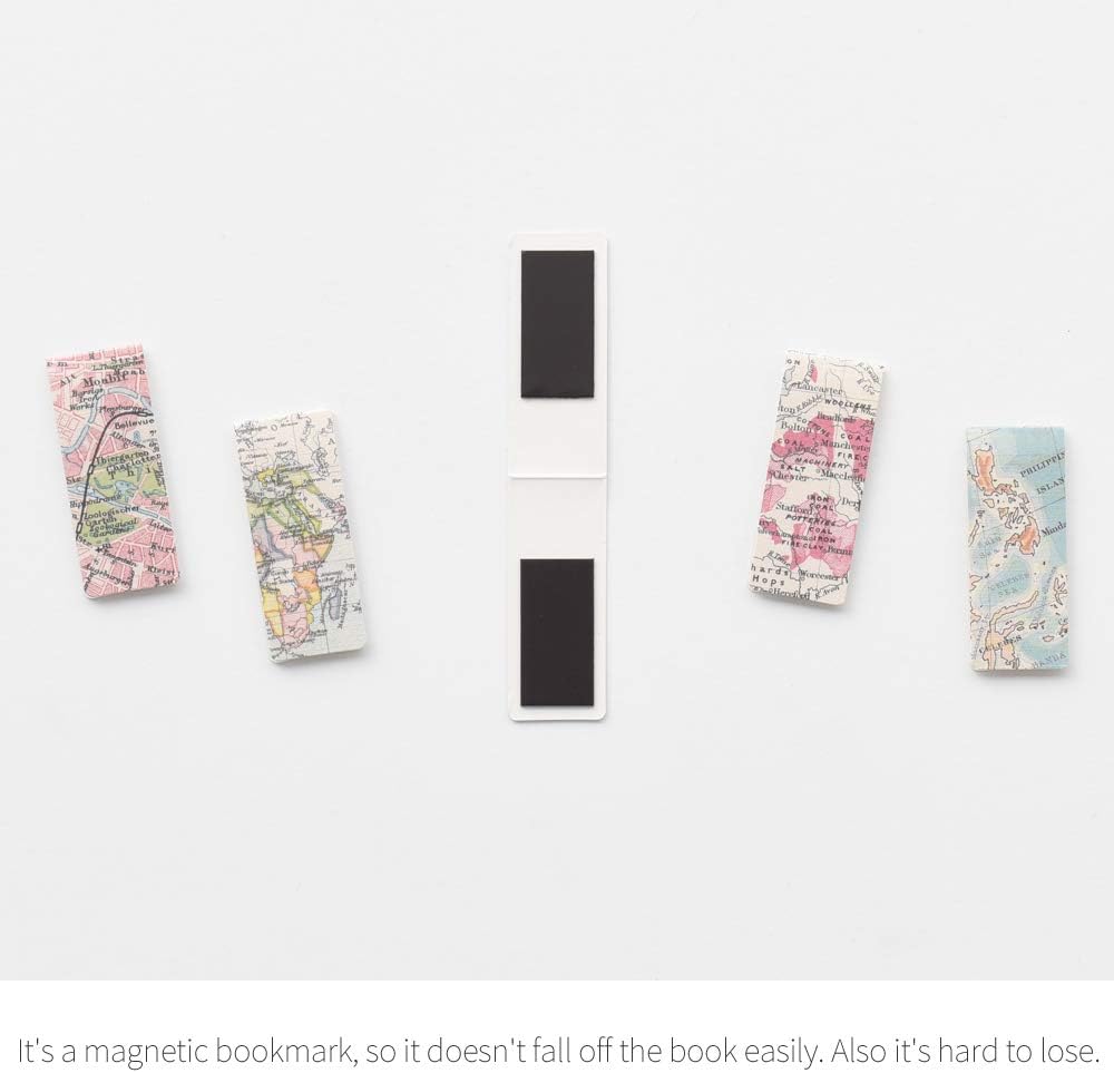 Monolike Magnetic Bookmarks Vintage Maps, Set of 5