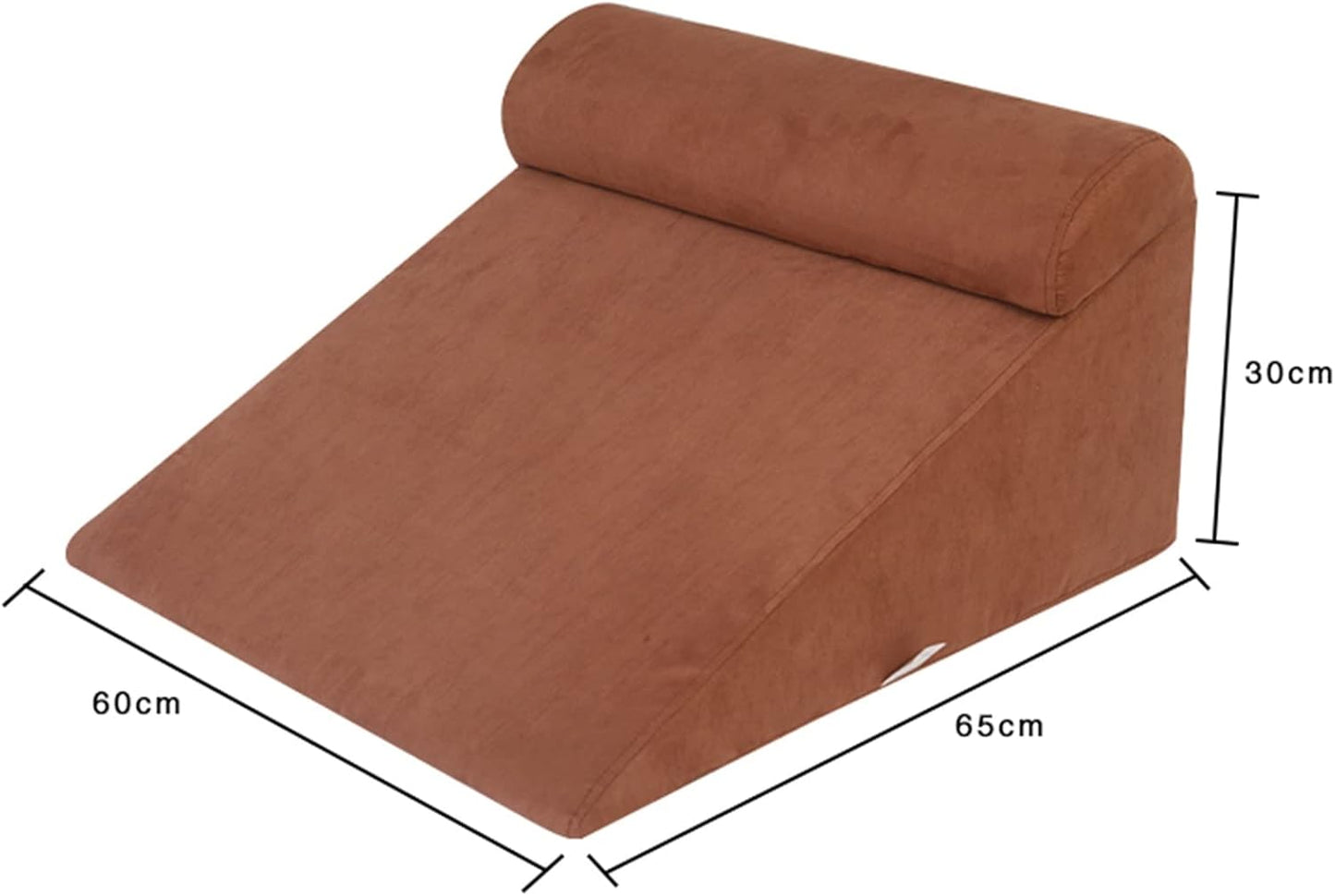 Triangle Memory Foam Pillow Bedside Half-Lying Cushions Bed Lumbar Support Backrest for Rest Reading Relief Pain Removable Cover (Color : Gray Size : 65X60X30CM) (Brown 65X60X30CM)