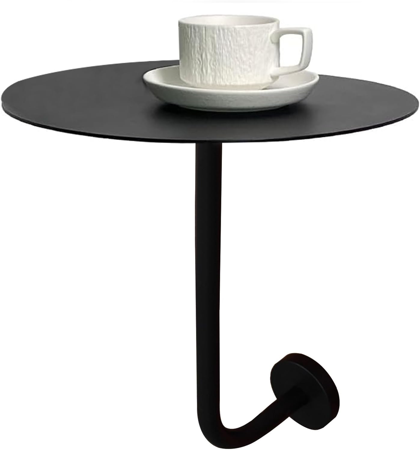 Round Pub Bar Table,Round Bistro Pub Table, Black Metal Iron Bar Dining Table with Wall-Mounted L-Shape Bracket Cocktail Table, Kitchen Table for Home/Office/Bedroom/Cafe/Restaurant(40x40x4
