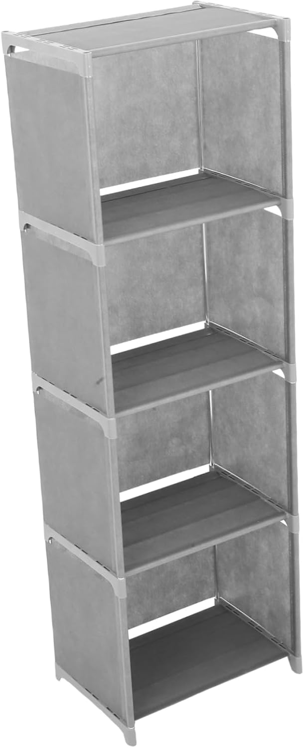 BESTOYARD Rectangle Bookshelf Slim Narrow Bookcase Tower Efficient Storage Organizer for Books Movies and Decor Versatile Floor Standing Design for Living Room Bedroom Home Office