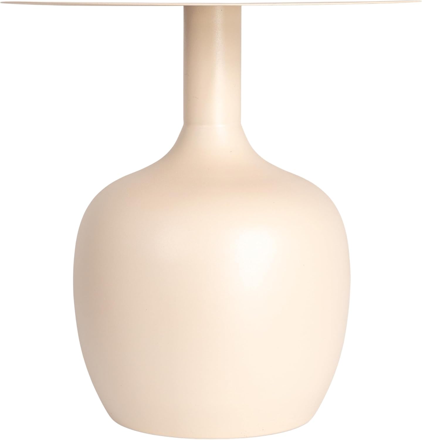 Creative Co-Op Chic Metal Round Side Table, Cream