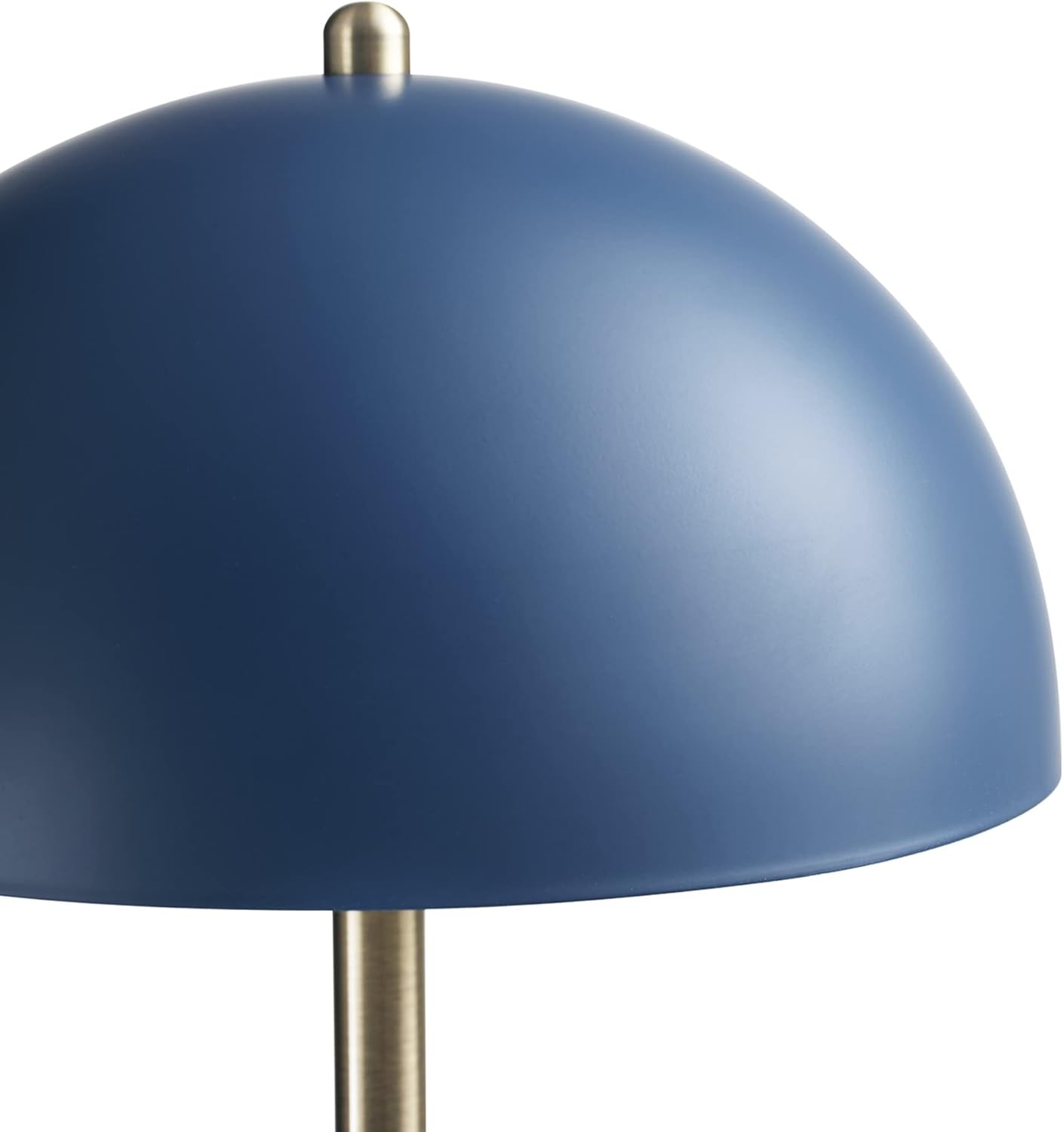 Globe Electric 52942 15" Blue Desk Lamp with Brass Accents, in-Line On/Off Rocker Switch, Ideal for Bedroom, Office Decor, Home Essentials, Reading Light, LED Bulb Compatible