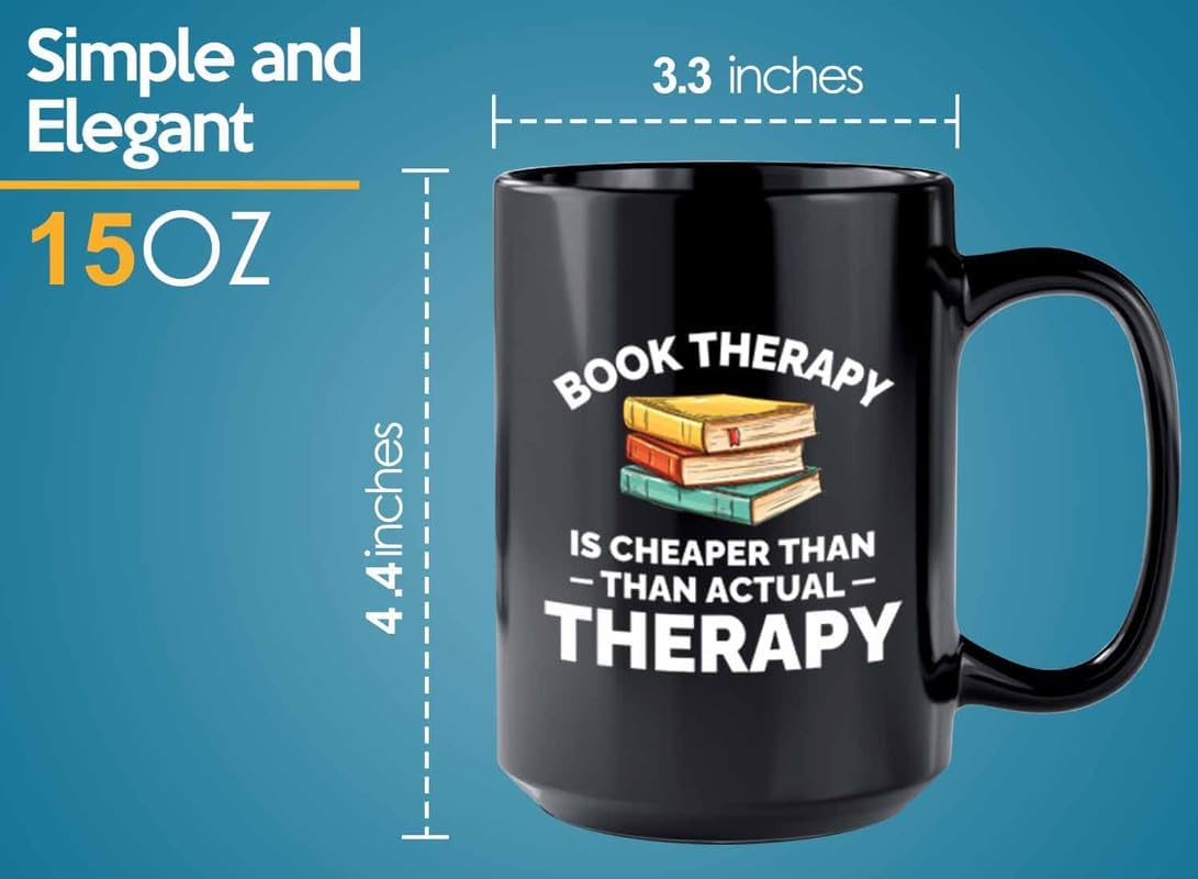 Book Lover Coffee Mug 15oz Black - Cheaper than actual - Gift For Poets Bookish People Bibliophile Librarian Book Club Reader